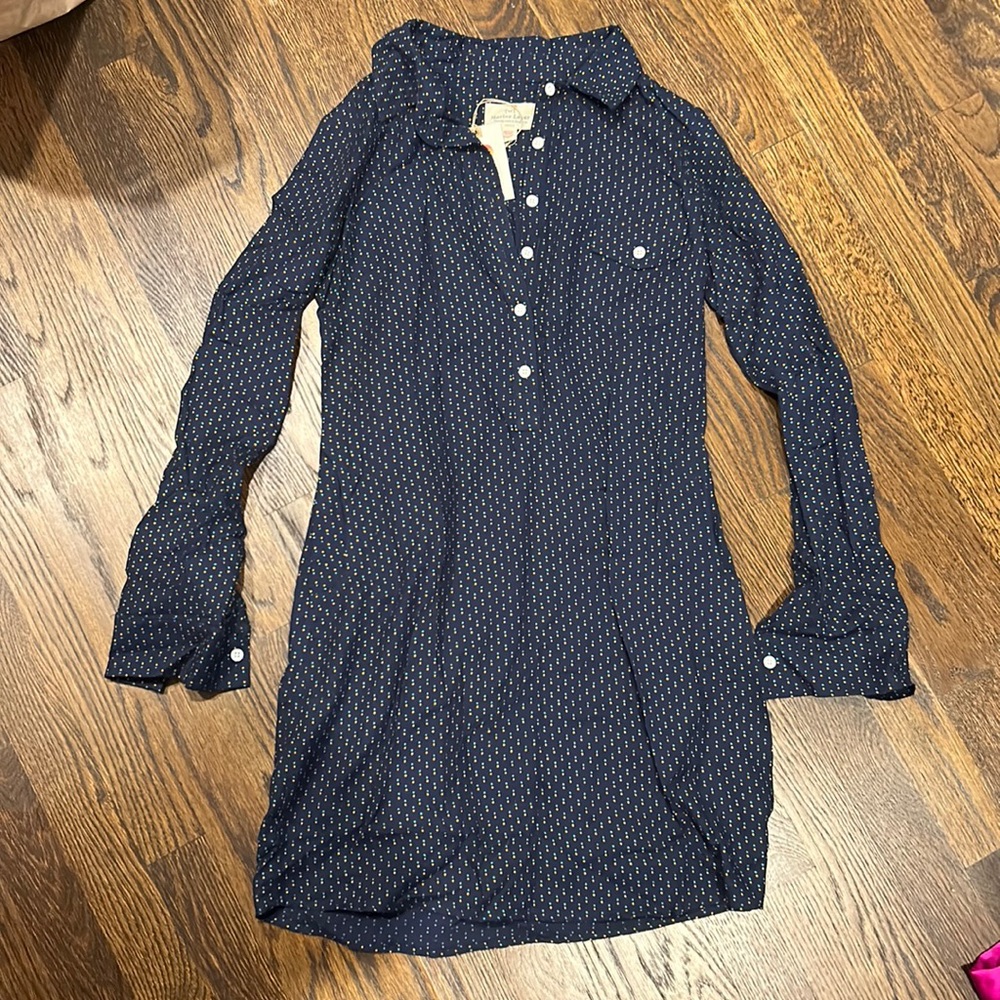 NWTMarine Layer navy with dots tunic shirt